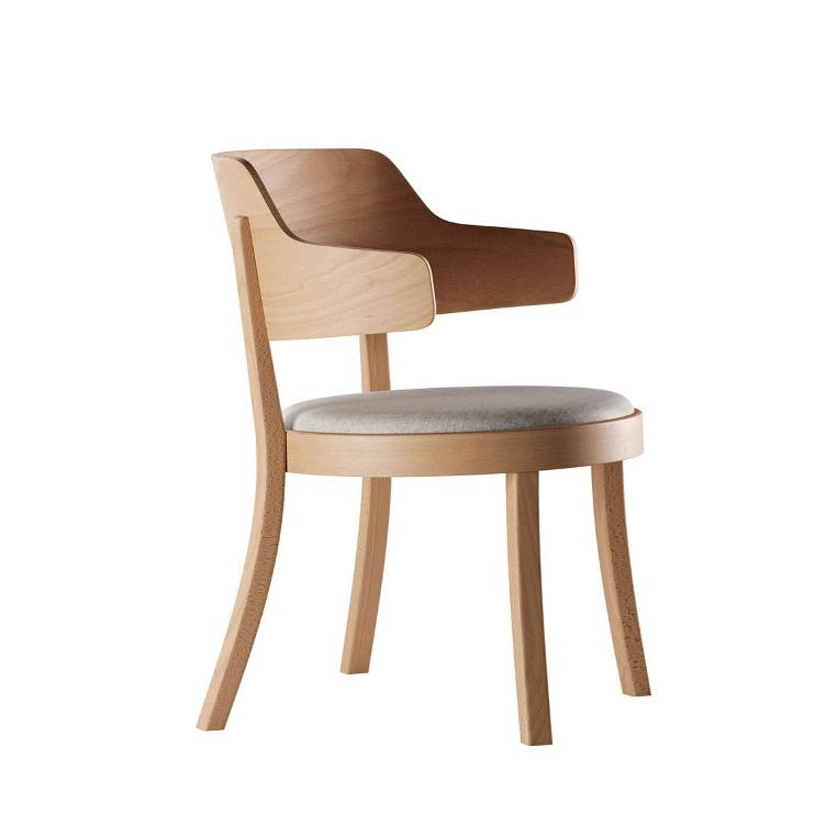 seley 1-423 Sessel von horgenglarus | Sitz gepolstert | Holz natur und farbig