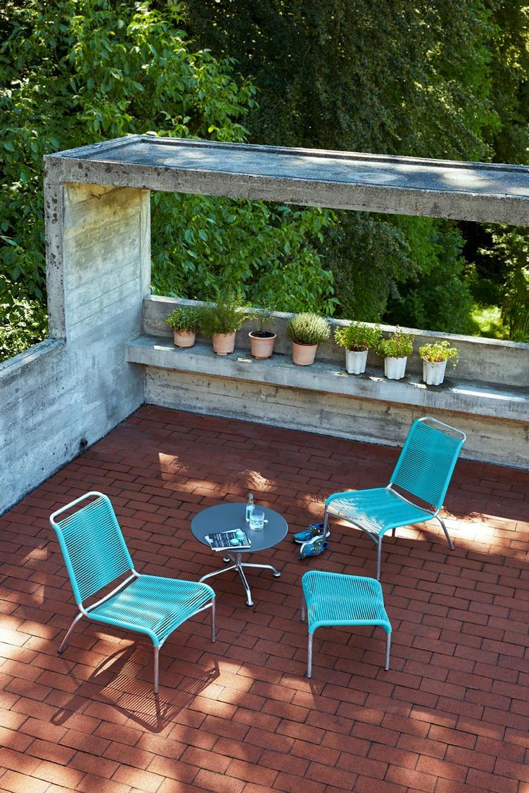 Altorfer Spaghetti Lounge Hocker von Embru | Höhe 36 cm, Embru, Werksentwurf, Lounge, Gartenmöbel