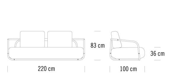 Bugholzsofa 2002 von Thonet, Thonet, Christian Werner, Sofa, Wohnmöbel