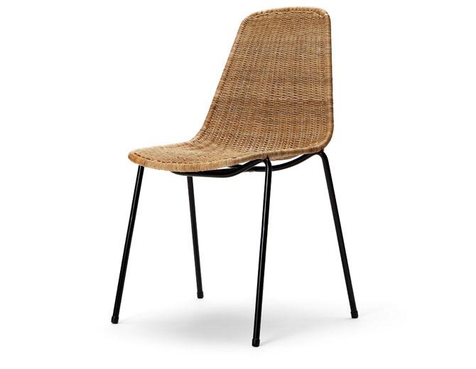 Basket Chair Gian Franco Legler | Indoor Rattanstuhl mit schwarzem Gestell, Feelgood Designs, Gian Franco Legler, Stuhl, Wohnmöbel