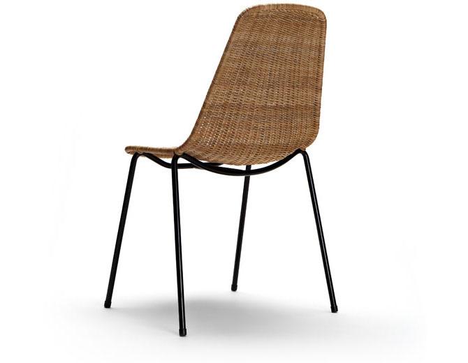 Basket Chair Gian Franco Legler | Indoor Rattanstuhl mit schwarzem Gestell, Feelgood Designs, Gian Franco Legler, Stuhl, Wohnmöbel