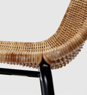 Basket Chair Gian Franco Legler | Indoor Rattanstuhl mit schwarzem Gestell, Feelgood Designs, Gian Franco Legler, Stuhl, Wohnmöbel