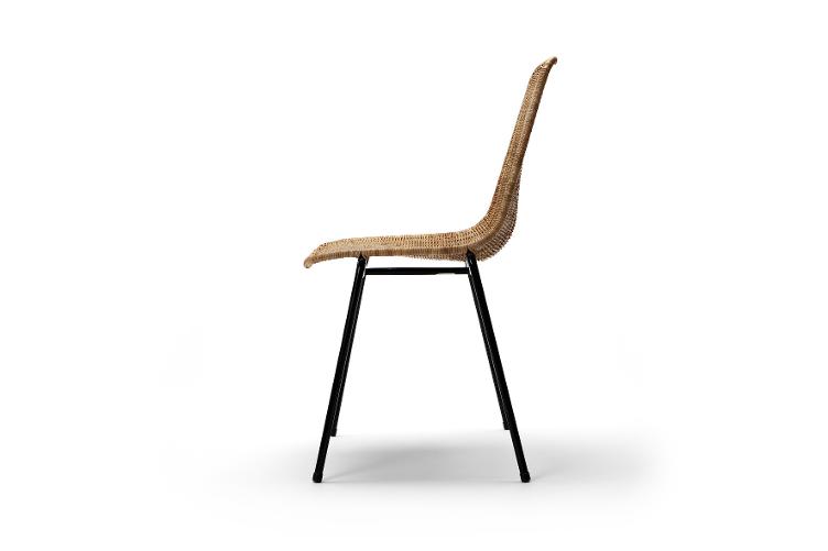 Basket Chair Gian Franco Legler | Indoor Rattanstuhl mit schwarzem Gestell, Feelgood Designs, Gian Franco Legler, Stuhl, Wohnmöbel