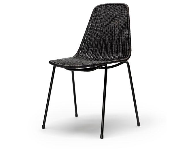 Basket Chair Gian Franco Legler | Indoor Rattanstuhl mit schwarzem Gestell, Feelgood Designs, Gian Franco Legler, Stuhl, Wohnmöbel