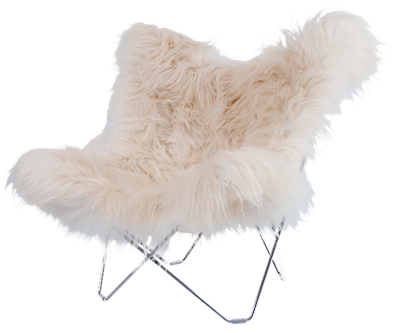Butterfly Chair Iceland Mariposa von Cuero | Butterfly Sessel Lammfell Indoor, Cuero Design, Antonio Bonet, Juan Kurchan und Jorge Ferrari Hardoy, Sessel, Wohnmöbel