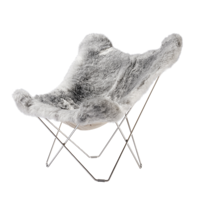 Butterfly Chair Iceland Mariposa von Cuero | Butterfly Sessel Lammfell Indoor, Cuero Design, Antonio Bonet, Juan Kurchan und Jorge Ferrari Hardoy, Sessel, Wohnmöbel