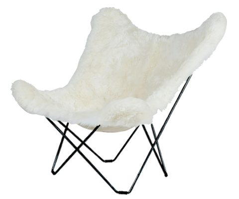 Butterfly Chair Iceland Mariposa von Cuero | Butterfly Sessel Lammfell Indoor, Cuero Design, Antonio Bonet, Juan Kurchan und Jorge Ferrari Hardoy, Sessel, Wohnmöbel