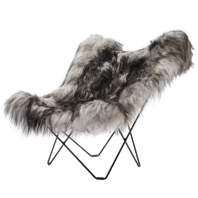 Butterfly Chair Iceland Mariposa von Cuero | Butterfly Sessel Lammfell Indoor, Cuero Design, Antonio Bonet, Juan Kurchan und Jorge Ferrari Hardoy, Sessel, Wohnmöbel