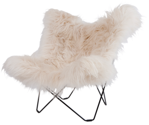 Butterfly Chair Iceland Mariposa von Cuero | Butterfly Sessel Lammfell Indoor - 7