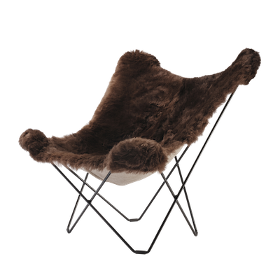 Butterfly Chair Iceland Mariposa von Cuero | Butterfly Sessel Lammfell Indoor, Cuero Design, Antonio Bonet, Juan Kurchan und Jorge Ferrari Hardoy, Sessel, Wohnmöbel