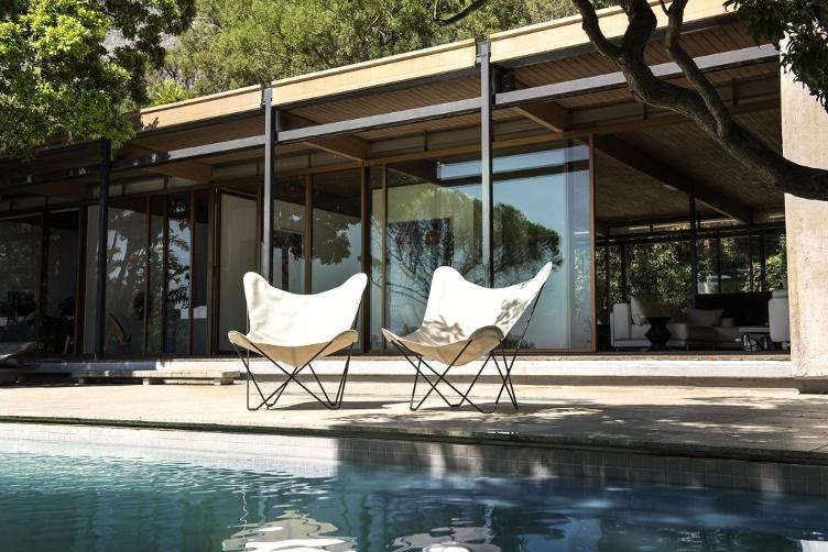 Butterfly Chair Sunshine Mariposa von Cuero | Butterfly Sessel Stoff Outdoor, Cuero Design, Antonio Bonet, Juan Kurchan und Jorge Ferrari Hardoy, Lounge, Gartenmöbel, Sessel, Gartenmöbel
