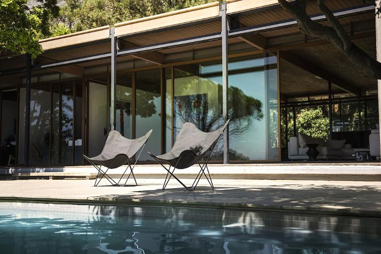 Butterfly Chair Sunshine Mariposa von Cuero | Butterfly Sessel Stoff Outdoor, Cuero Design, Antonio Bonet, Juan Kurchan und Jorge Ferrari Hardoy, Lounge, Gartenmöbel, Sessel, Gartenmöbel