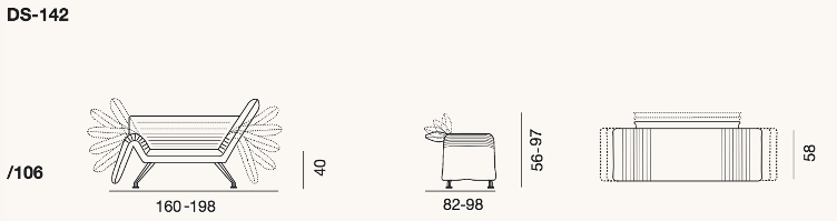 DS-142 Sofa von de Sede, de Sede, Werkentwurf , Sofa, Wohnmöbel