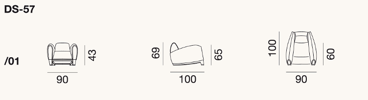 DS-57 Sessel von de Sede, de Sede, Werkentwurf , Sessel, Wohnmöbel