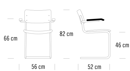 Freischwingerstuhl S 43 von Mart Stam für Thonet | mit Armlehnen, Thonet, Mart Stam, Stuhl, Wohnmöbel