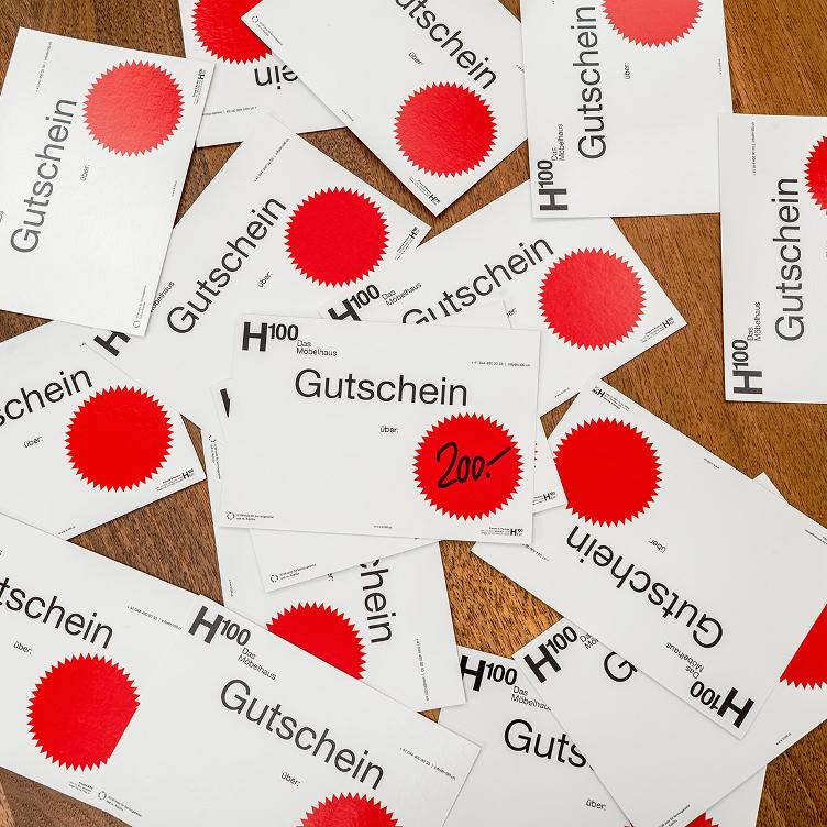 H100 Gutschein | Diverse Beträge, Diverses, Wohnmöbel