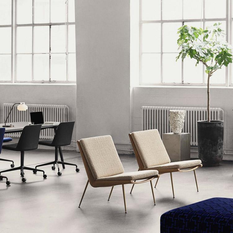 Boomerang HM1 Lounge Chair von Peter Hvidt und Orla Mølgaard-Nielsen | Sessel ohne Armlehne, &Tradition, Peter Hvidt und Orla Mølgaard-Nielsen, Sessel, Wohnmöbel