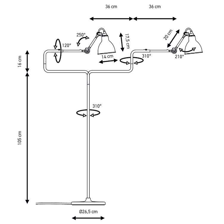 Lampe Gras 411 von Bernard-Albin Gras für DCW Editions | Stehleuchte N°411, DCW éditions Paris, Bernard-Albin Gras, Stehleuchten, Leuchten
