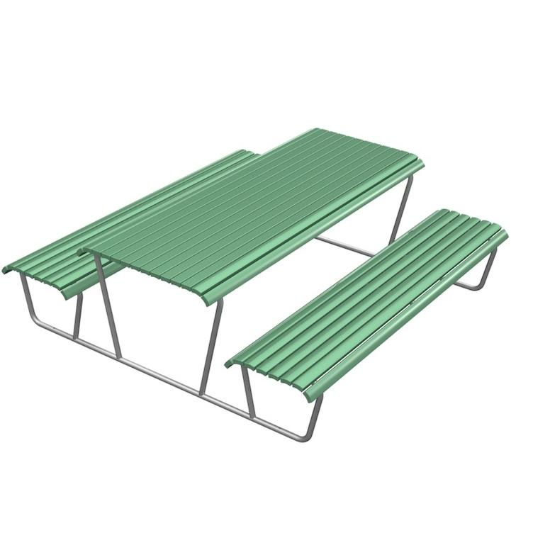 BURRI Landi Bank-Tisch-Bank Kombination, BURRI public elements, Werkentwurf , Tisch, Gartenmöbel, Sitzbank, Gartenmöbel