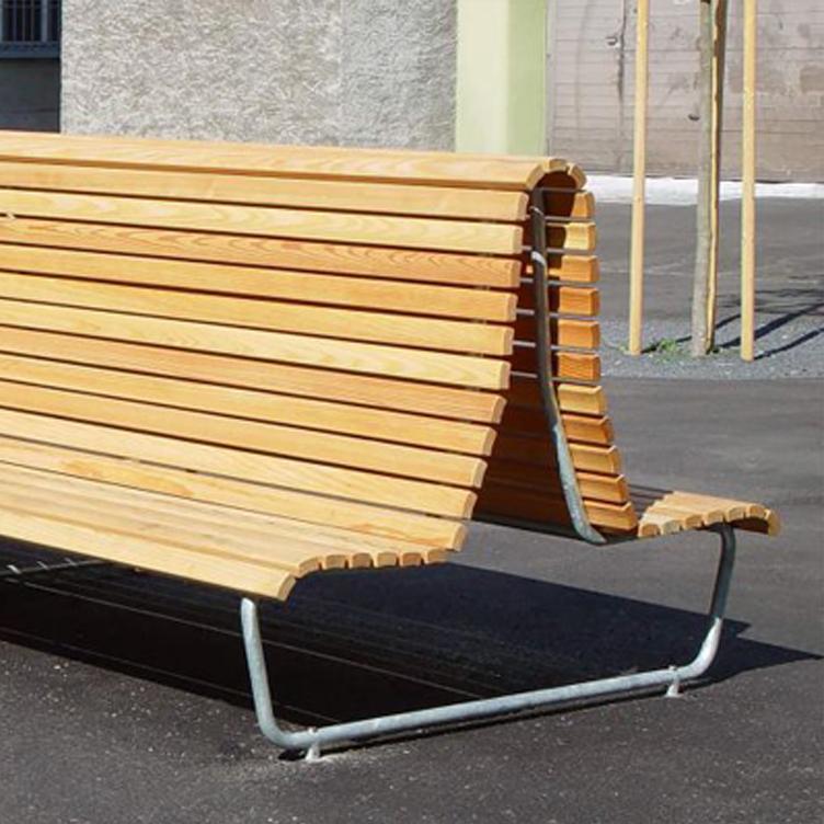 BURRI Landi Doppelsitzbank | mittelhohe Rückenlehne, BURRI public elements, Werkentwurf , Sitzbank, Gartenmöbel