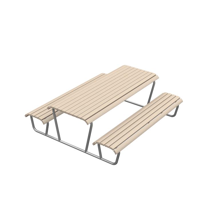 BURRI Landi Kinder Bank-Tisch-Bank Kombination, BURRI public elements, Werkentwurf , Tisch, Gartenmöbel, Sitzbank, Gartenmöbel
