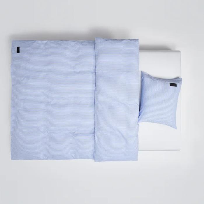 Magniberg Wall Street Duvet Oxford hellblau gestreift | 200 x 220cm