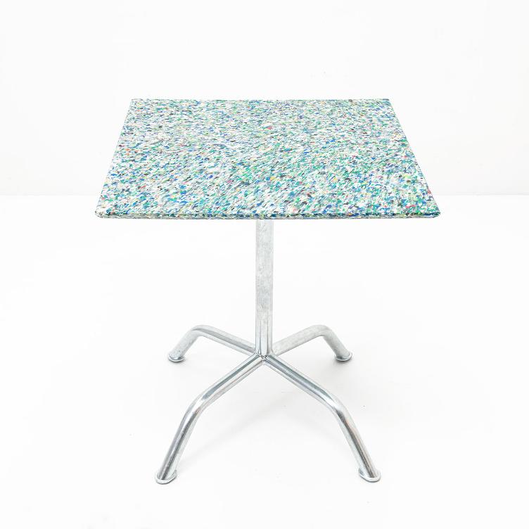 Manufakt Gartentisch PVC Recycling blau | ⌀65 cm und 65 x 65 cm, Manufakt, Tisch, Gartenmöbel