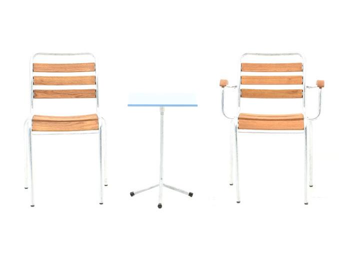 Bättig Stuhl Modell 12 von Manufakt | Gartenstuhl ohne Armlehnen | Holz Natur oder farbig - 6