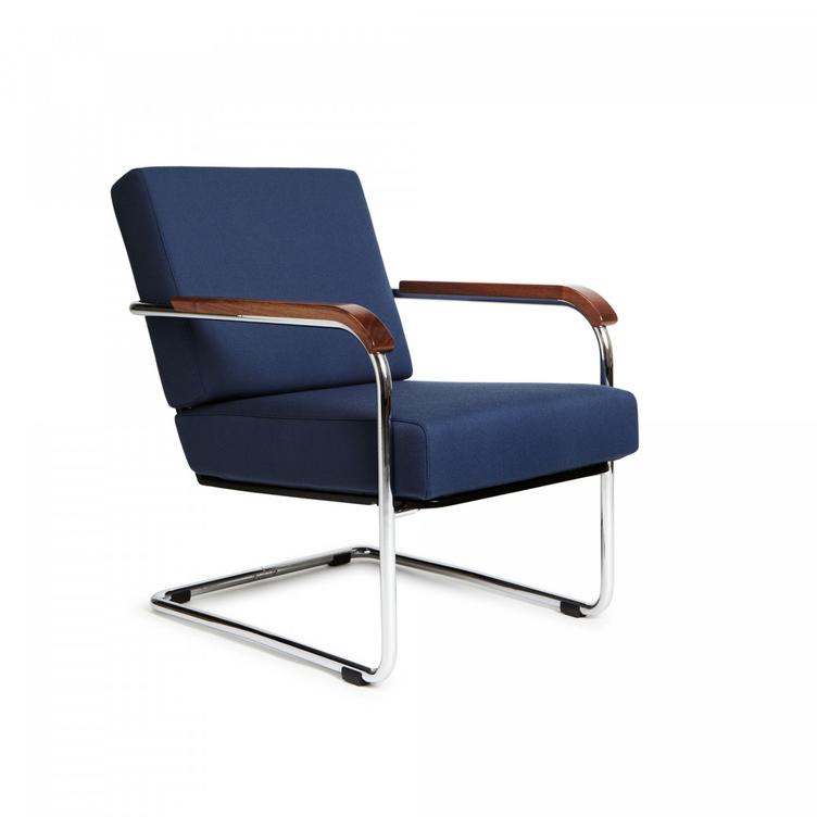 Moser Fauteuil von Embru | Gestell glanzverchromt, Embru, Werner Max Moser, Sessel, Wohnmöbel