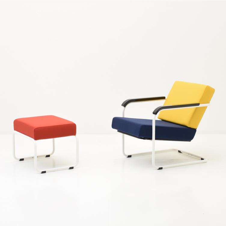 Moser Fauteuil & Hocker | H100 Spezialedition, Embru, Werner Max Moser, Sessel, Wohnmöbel