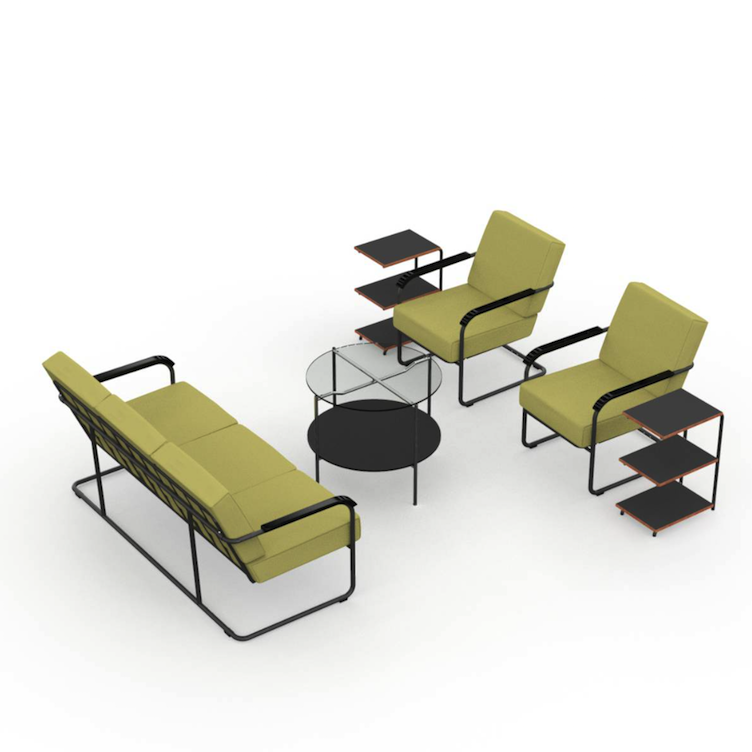 Moser Sofa von Embru | Gestell glanzverchromt, Embru, Werner Max Moser, Sofa, Wohnmöbel