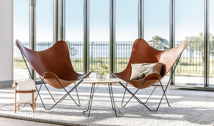 Butterfly Chair Pampa Mariposa von Cuero | Butterfly Sessel Leder Indoor, Cuero Design, Antonio Bonet, Juan Kurchan und Jorge Ferrari Hardoy, Sessel, Wohnmöbel