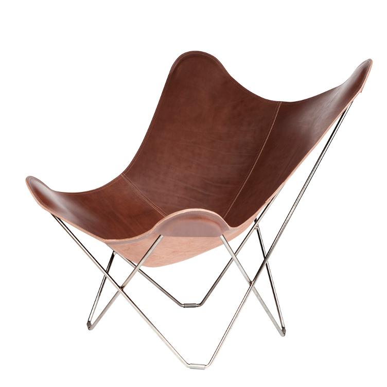 Butterfly Chair Pampa Mariposa von Cuero | Butterfly Sessel Leder Indoor, Cuero Design, Antonio Bonet, Juan Kurchan und Jorge Ferrari Hardoy, Sessel, Wohnmöbel