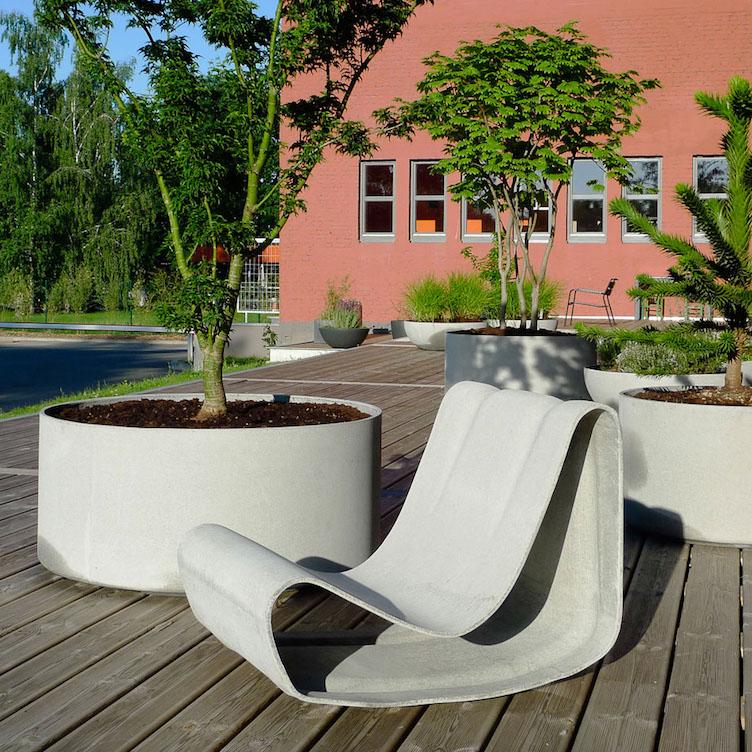 Pflanzengefäss Delta von Eternit, Eternit, Blumentopf + Pflanzengefäss, Gartenmöbel