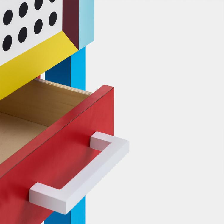Quarzo Kommode von Nathalie Du Pasquier für Memphis Milano, Memphis Milano, Nathalie Du Pasquier, Sideboard + Kommode, Wohnmöbel