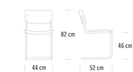 Freischwingerstuhl S 43 von Mart Stam für Thonet | Rahmen Schwarz, Thonet, Mart Stam, Stuhl, Wohnmöbel
