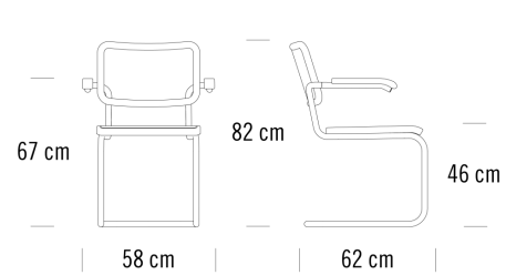 Freischwingerstuhl S 64 von Marcel Breuer für Thonet, Thonet, Marcel Breuer, Stuhl, Wohnmöbel