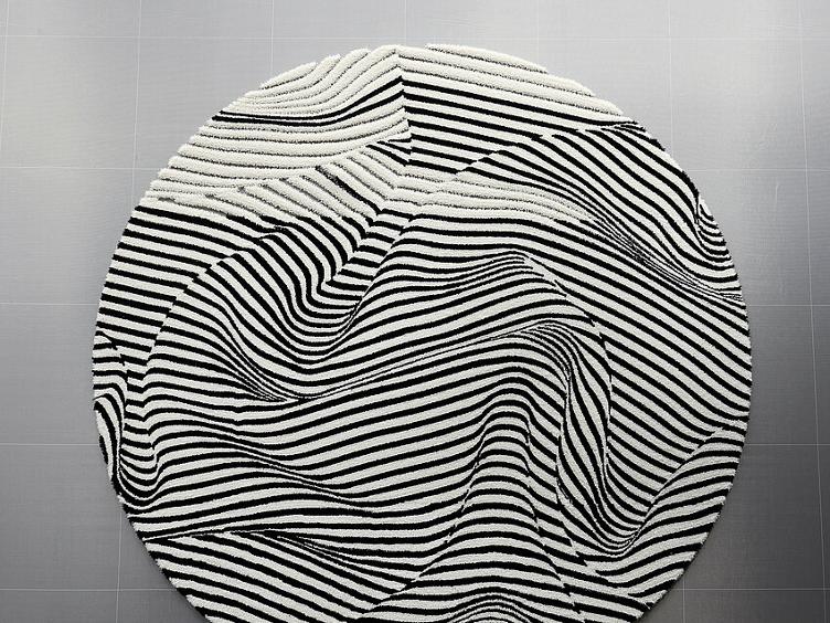 Stripes Round und Square Teppich von Trix & Robert Haussmann, Ruckstuhl, Trix & Robert Haussmann, Teppich, Wohnmöbel