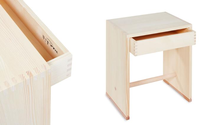 Max Bill Ulmer Hocker | mit Schublade, wb form, Max Bill, Hocker, Wohnmöbel, Beistelltisch + Couchtisch, Wohnmöbel